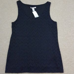 NWT Banana Republic Black Zig Zag Tank Top M